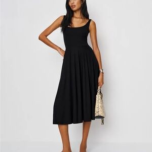 Reformation Rou Stretch Black Knit Dress